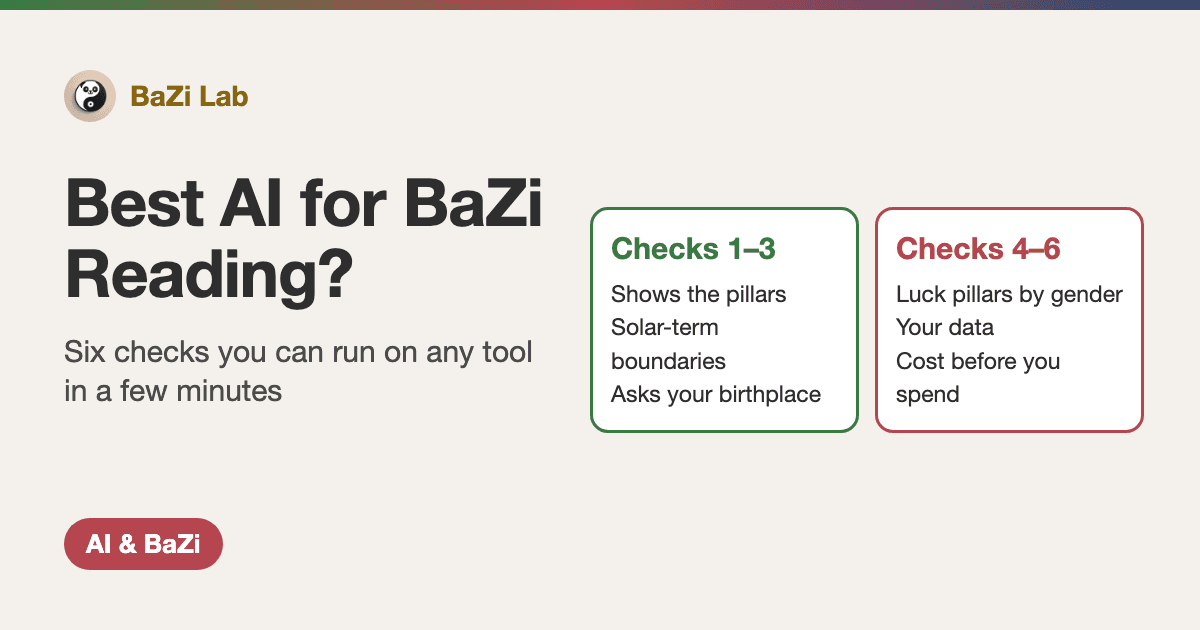 Best AI for BaZi Reading? Six Checks Before You Trust Any Tool